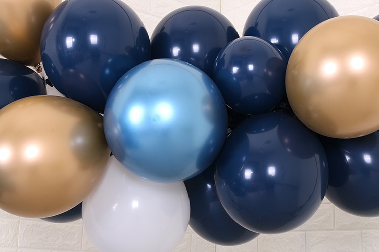 100PCS 12 Inch 3.2 Gram Ster Blauwe Inkt Blauwe ballonnen Mat zwart blauw Latex Ballon Verjaardagsfeestje Bruiloft Ballon wanddecoratie