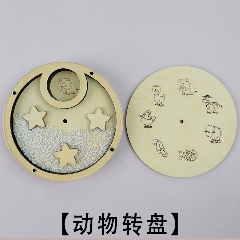 DIY Busy Board Montessori Air Dalloon Carriage Door Educational Toy Wood Chip Graphic Pairing Wooden Part For Childre