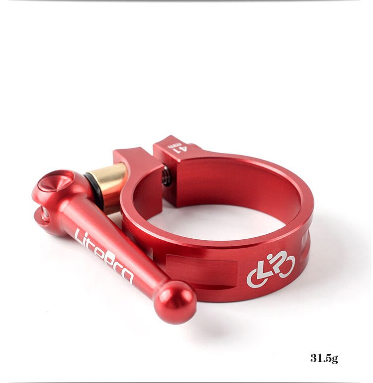 Vouwfiets Quick Release Zadel Klem Fietsen Zadelpen Zadelpennen Legering Klem 41Mm Zadelpenklem Voor 33.9Mm zitbuis: Red