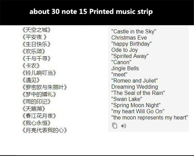 30 Note Make Your Own Music Box Punched Paper Strip - 15 pcs Printed music strip