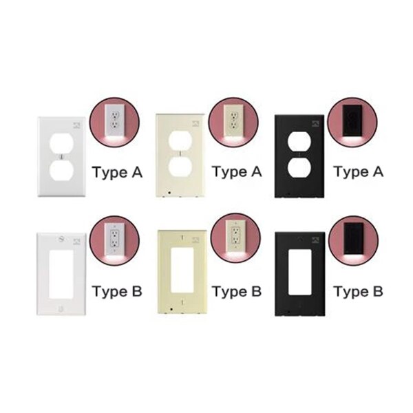 Wall Outlet Cover with LED Night Lights Electrical Outlet Wall Plate with LED Night Lights for Home Decor I88
