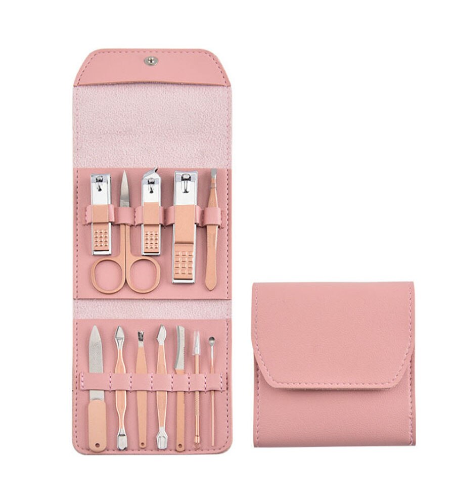 Rose Pink Sharp Nail cutter Pedicure Scissors Set Stainless Steel Eagle Hook Portable Manicure Nail Clippaer Tool Set