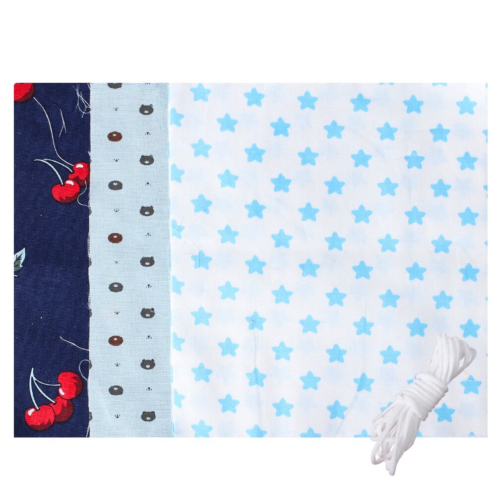 Tissu en coton texturé 18x20cm 6 pièces | Ensemble de 2m, cordes de masque élastiques, boucles rondes suspendues, couture sur fournitures de bricolage: Set 8