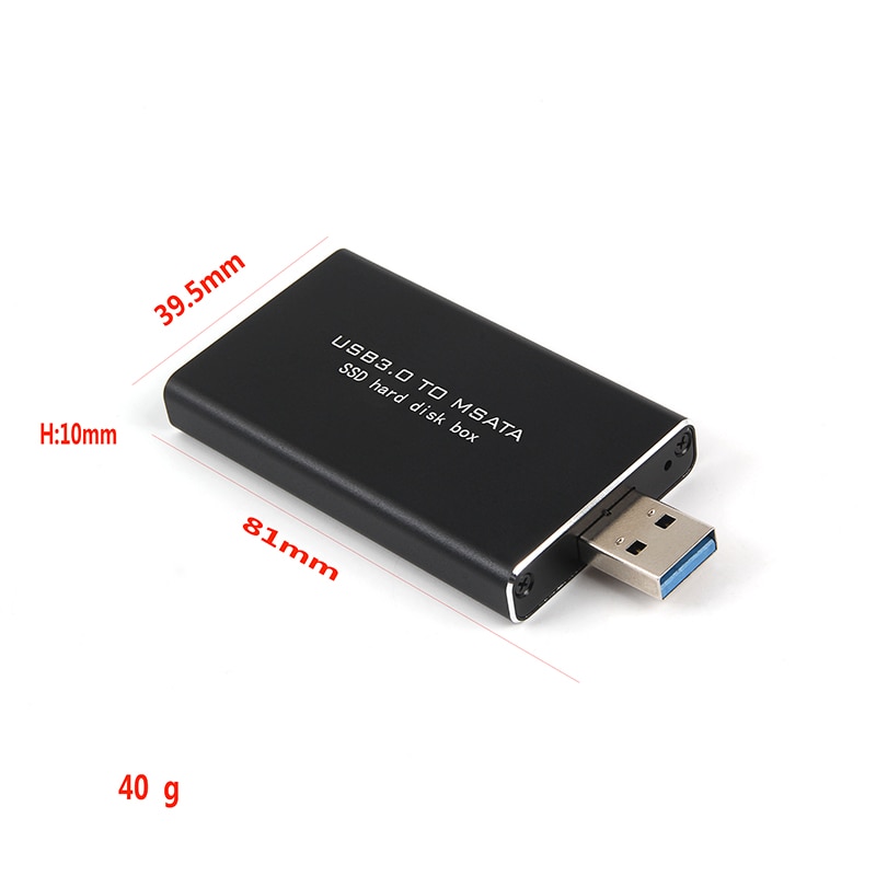 USB3.0 To Msata Mini-Sata 30 * 50mm Full Size SSD Portable Hard Disk Driver External Enclosure