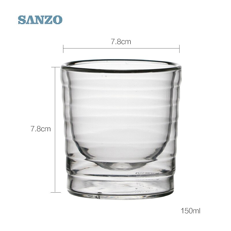 Taza de café transparente de doble capa resistente al calor, Juego de vasos creativos para agua, leche y vino, 85 y 150ml