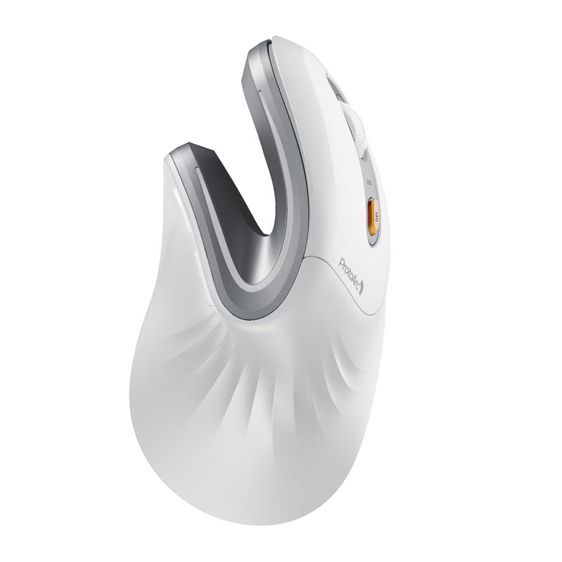 ProtoArc Ergonomische Maus em11 NL BT Wiederaufladbare kabellose vertikale Maus 2,4 GHz optische Mäbenutzen für Fenster, Mac OS: WEISS