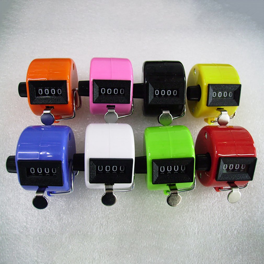 Clicker 4 Digit Number Counters Plastic Shell Hand Finger Display Manual Counting Tally Clicker Timer Soccer Golf Counter dropsh