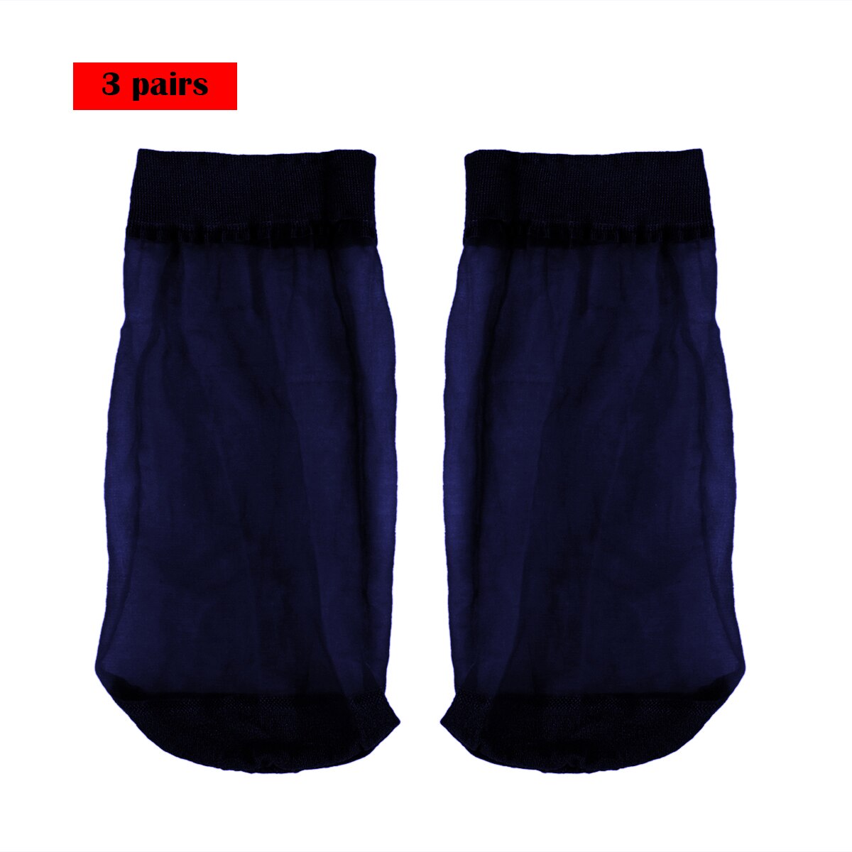 Sommersokker tynn silke, gjennomsiktig over ankellengde stretchy nylon pustende uformelle korte mannskapssokker kule sokker for menn: Marineblå