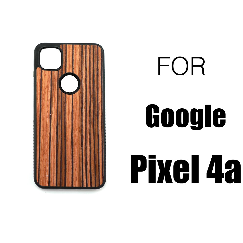 Funda de madera para Google Pixel 4 XL, protector trasero de TPU de palisandro para Google Pixel 4XL Pixel4: ZEBRA PIXEL 4a