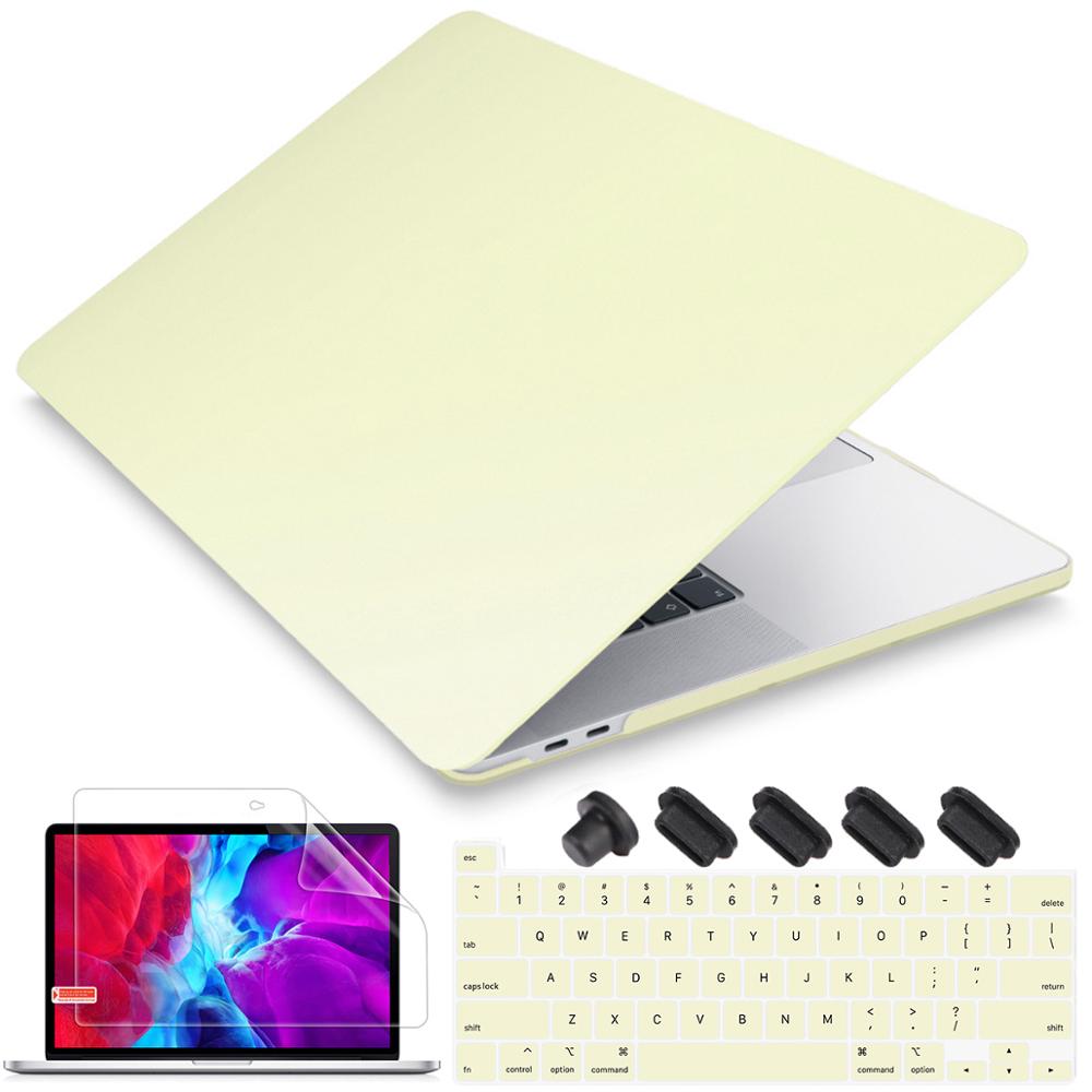 Screen protector Keyboard cover Hard Shell Case for Macbook Pro 16 inch with Touch Bar A2141: Cream Yellow