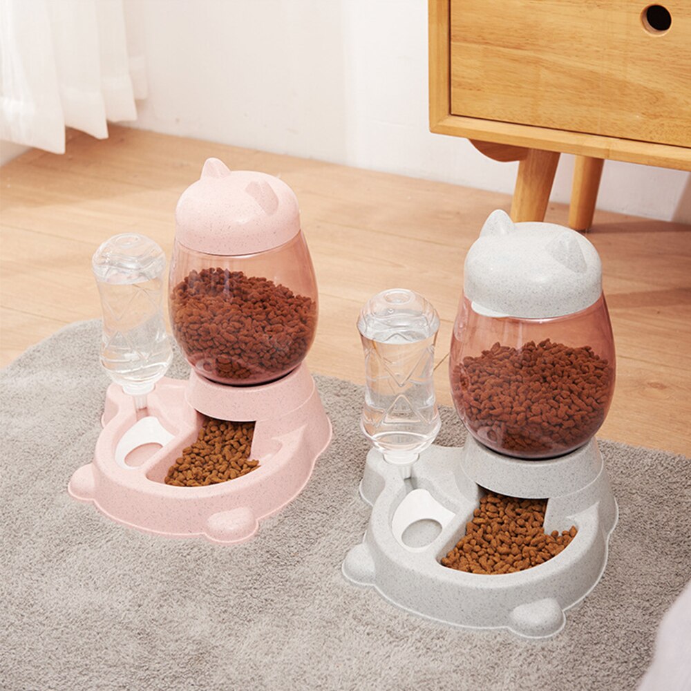 2.2l automatische voerbakken voor honden en katten, voerbak voor katten met drinkfontein, voerbak voor kittens, voerbak voor langzaam eten, huisdierbenodigdheden