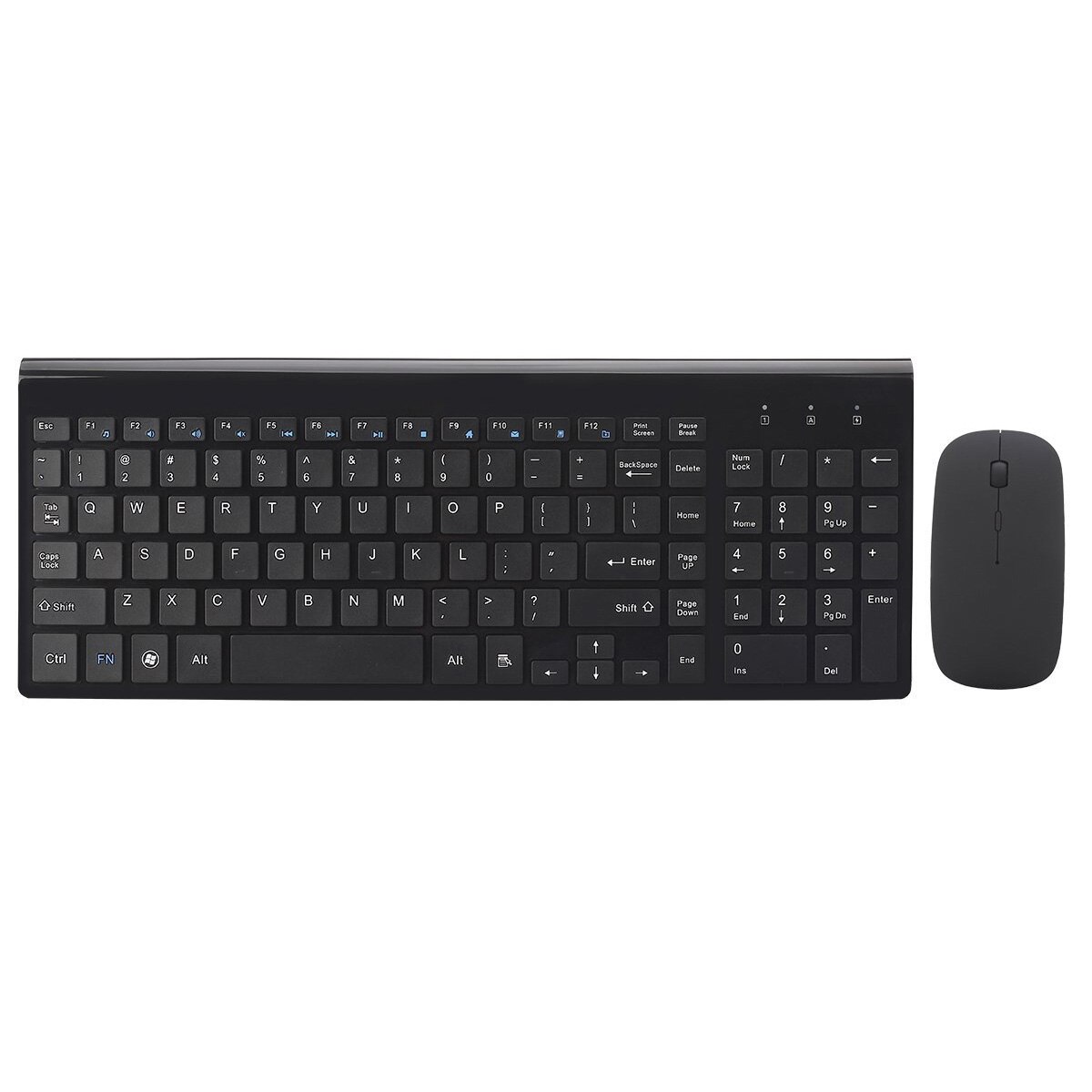 Drahtlose Tastatur und Maus Combo 2,4G Ultra Dünne Kompakte Voll Größe Ruhig Schere Schalter Tastatur und Mäbenutzen für Fenster Laptop PC: Schwarz