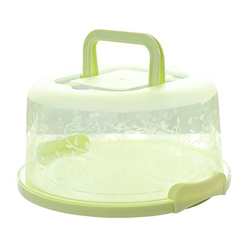 Contenedor portátil de plástico para pastel redondo, caja de contenedor para postres y magdalenas, servidor de almacenamiento, herramienta para cocina con bandeja de 26x22x12,5 cm
