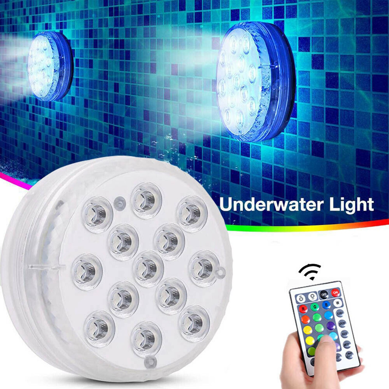 Swimming Pool Light IP68 Waterproof Underwater Lamp for Aquarium Ponds Tanks: 1 Set