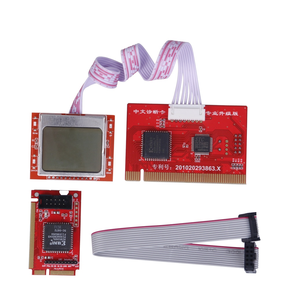 För laptop/desktop analysator diagnostikkort mini pci-e pc pci diagnostikkort testare pc debug vykort verktyg