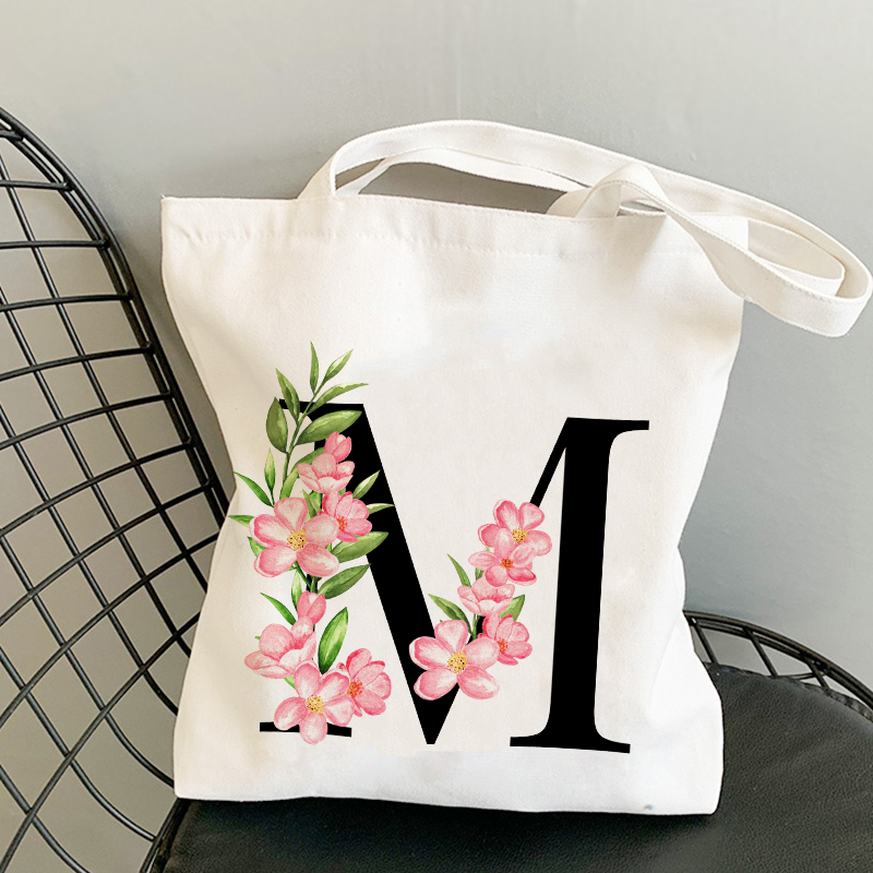 Luxe op maat gemaakte draagtas, strandtas, damestas met monogram en bloemenprint, luxe canvas tas, shopper, chique tas, handtas, hobo shopper.