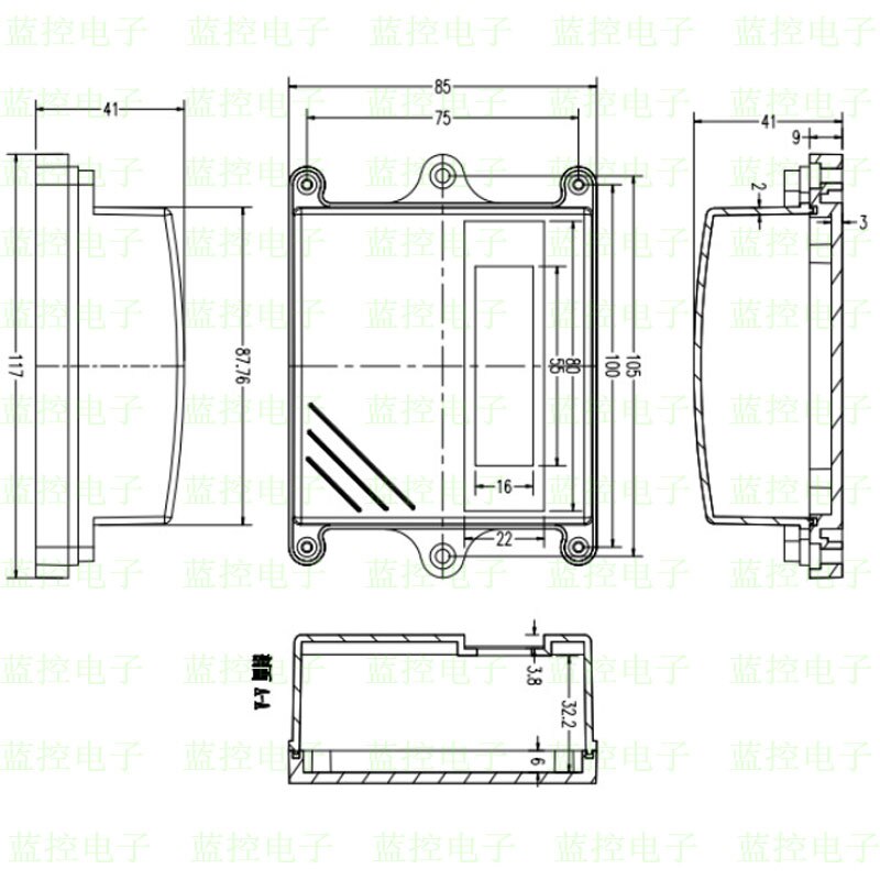 Temperature and Humidity Sensor Housing Temperature and Humidity Greenhouse Controller Housing Square Hole Panel Display Housing