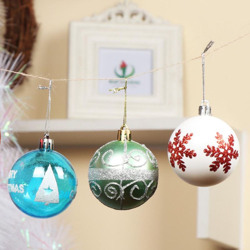 24Pcs Christmas Balls Christmas Tree Decoration Balls Plastic Plating Ornaments Home Garden Festive Party Supplies