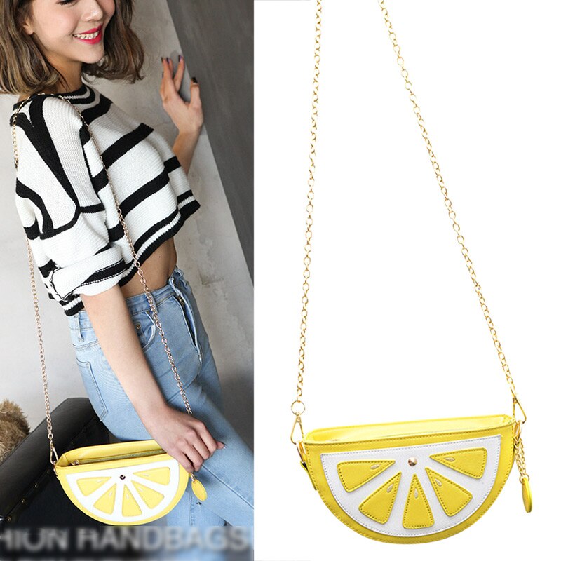 Pochette de soirée en forme Orange pastèque pour femmes, sacoche à chaîne de fruits, petits sacs à bandoulière pour femmes, B5, offre spéciale