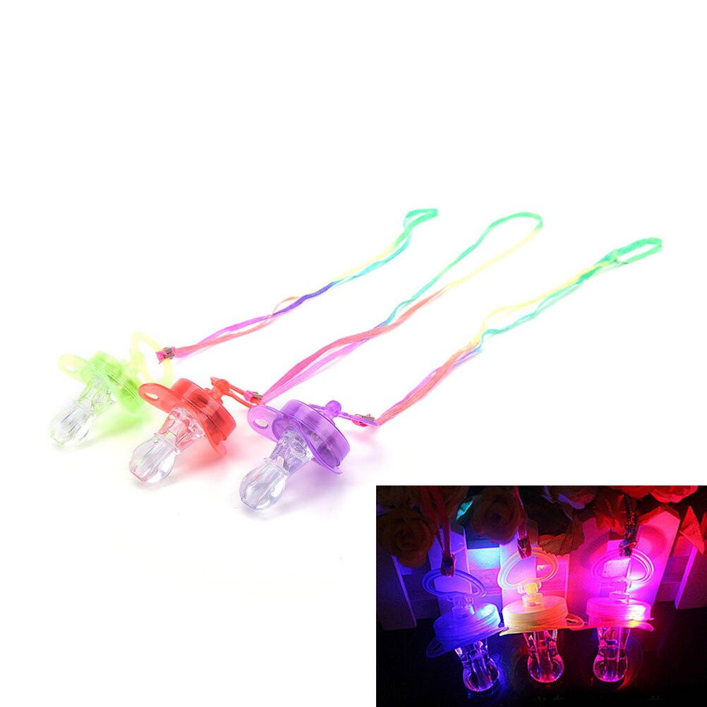 1Pc Led sucette sifflet brillant mamelon fête Festive décoration accessoires