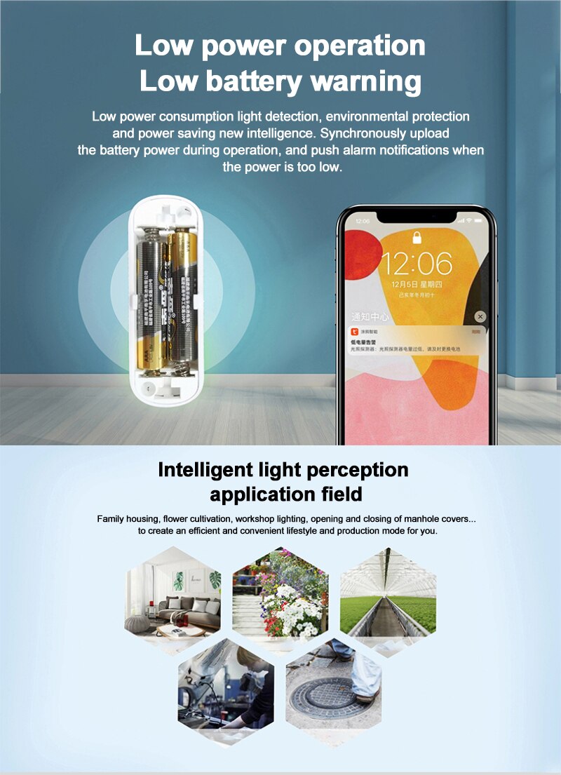 TUYA Zigbee-Sensor de luz inteligente, Sensor de brillo inalámbrico, detección de iluminación inteligente, App Smart Life