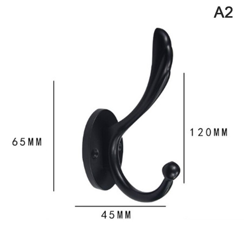 1pc Heavy Duty Coat Hooks Wall Mounted For Hat Hardware Dual Prong Retro Coat Hanger Black White Color: B