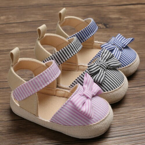 Peuter Zomer Sandalen Strik Schoenen Kid Baby Meisje Sandalen Antislip Crib Schoenen Soft Sole Prewalkers USA