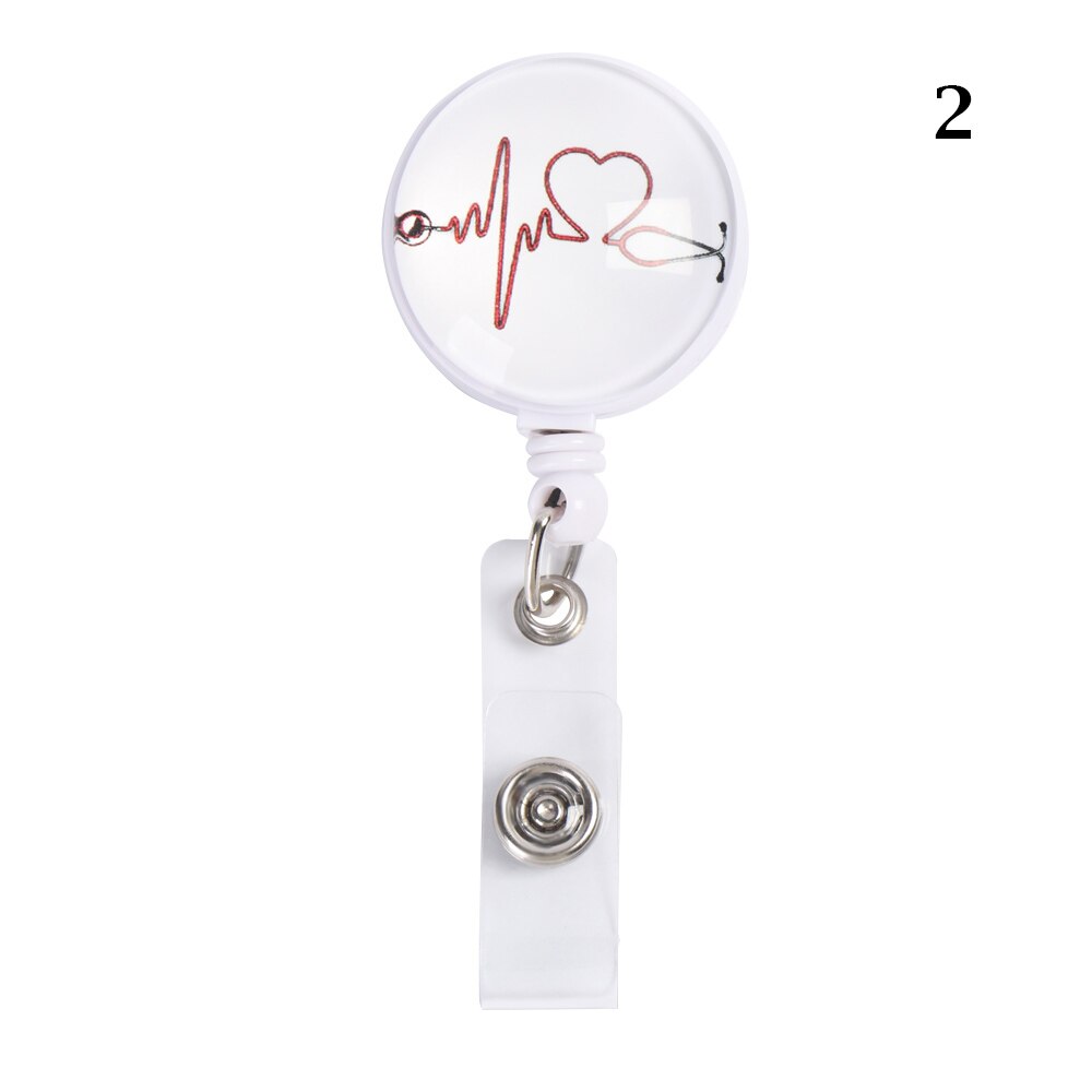 Retractable Badge Reel Nurse Display ID Name Card Badge Holder Anti-Lost Clip Key Ring: 2