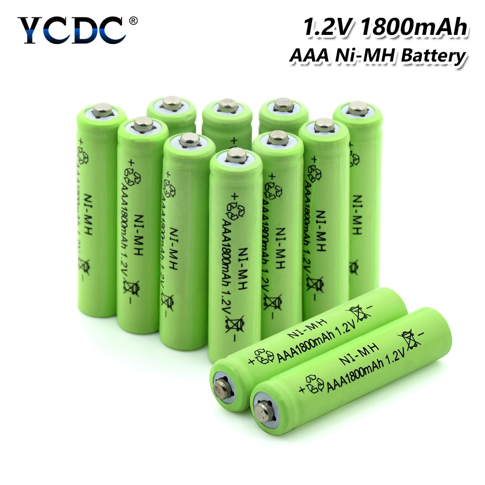 4/8/12 stk top mærke grønt genopladeligt batteri aaa 1800 mah pre/stay charge ni-mh celler genopladelige batterier  hr03, lr03