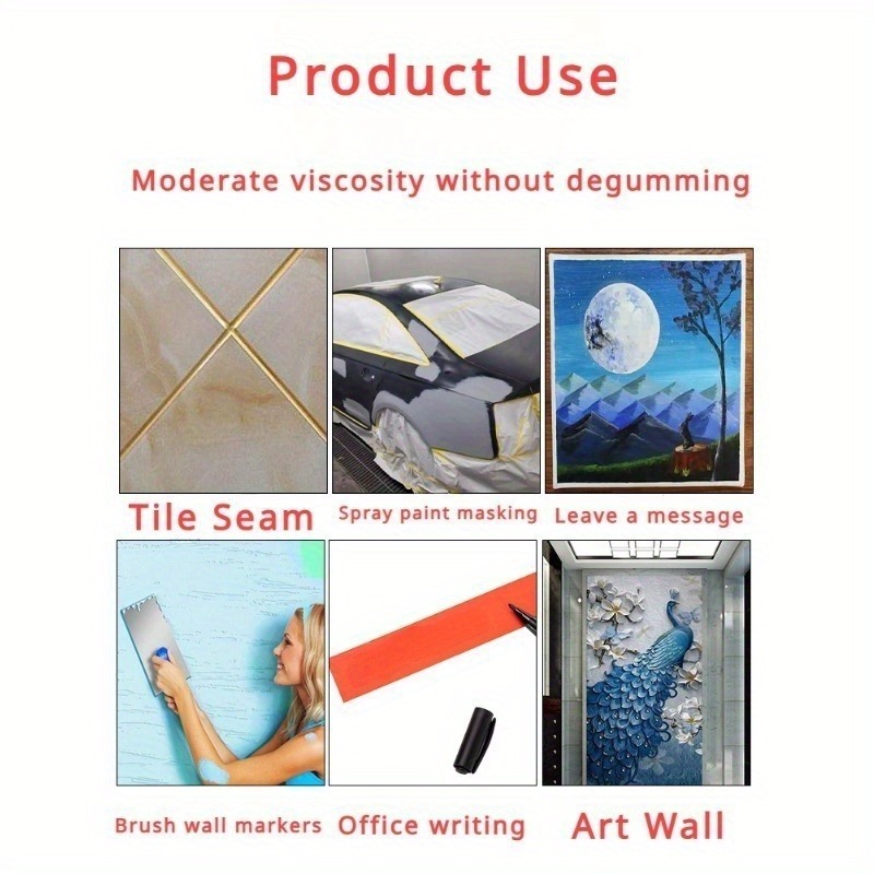 3 Rotoli/Set Nastro di Vernice Multi-Superficie per Mascheratura Facile Rimozione Nastro di Vernice Sicurezza Pittura Murale Artigianato Costruzione di Arte Casa 20 m/Rotolo