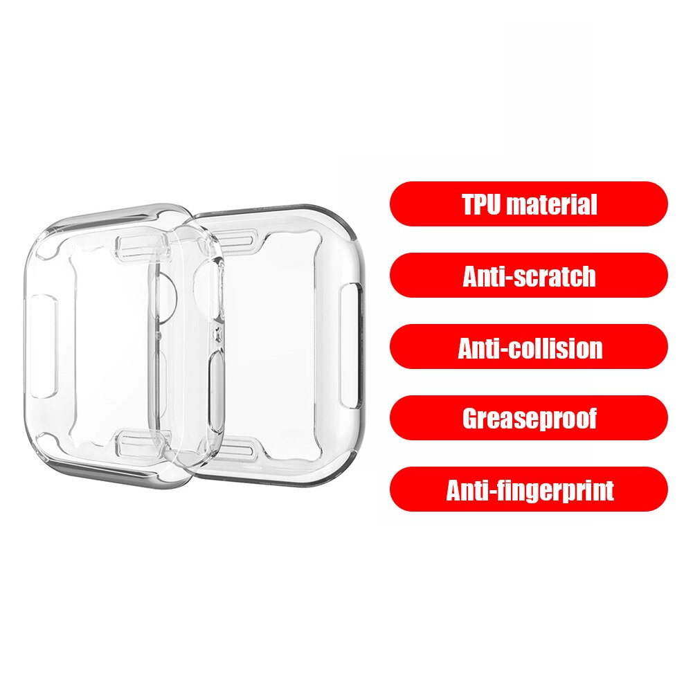 3x Tpu Transparant Cover Voor Apple Horloge Serie Iwatch 1 2 3 38Mm 42Mm Clear Soft Full Screen protector Case
