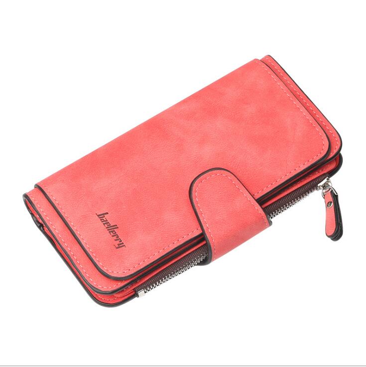 ¡Superventas! Billetera con hebilla larga para mujer, monedero, cartera multicolor para teléfono móvil, cartera de mano: Rojo