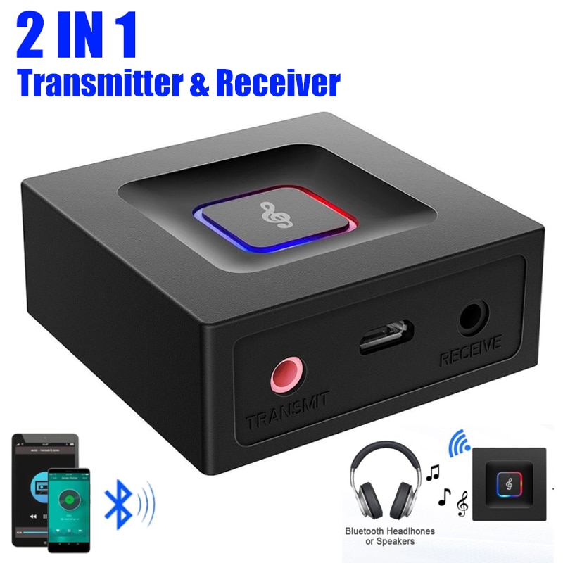 Jinserta 2 In 1 Bluetooth 5.0 Ontvanger Zender 3.5Mm Aux Draadloze Auido Muziek Adapter Voor Auto Speaker Hoofdtelefoon Thuis stereo