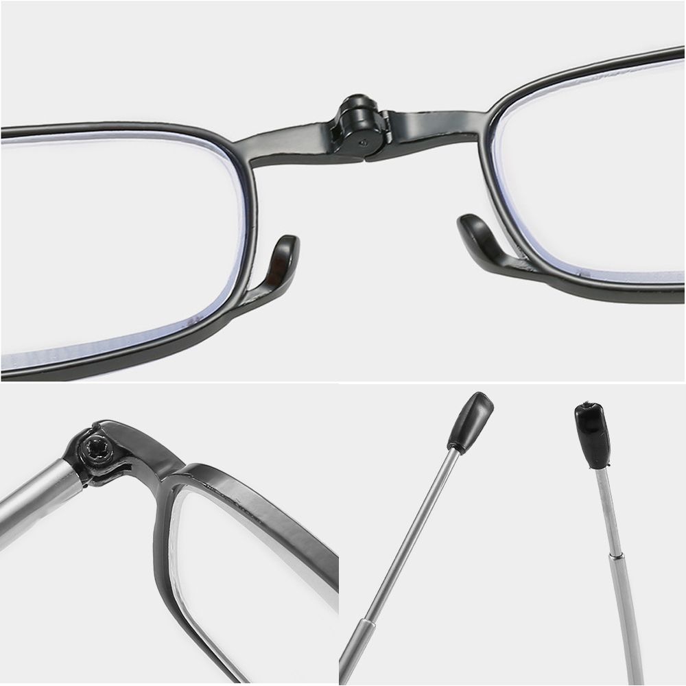 Gafas de lectura plegables portátiles очки con llavero estuche Anti luz azul presbicia mujeres hombres ultraligeras hipermetropía gafas