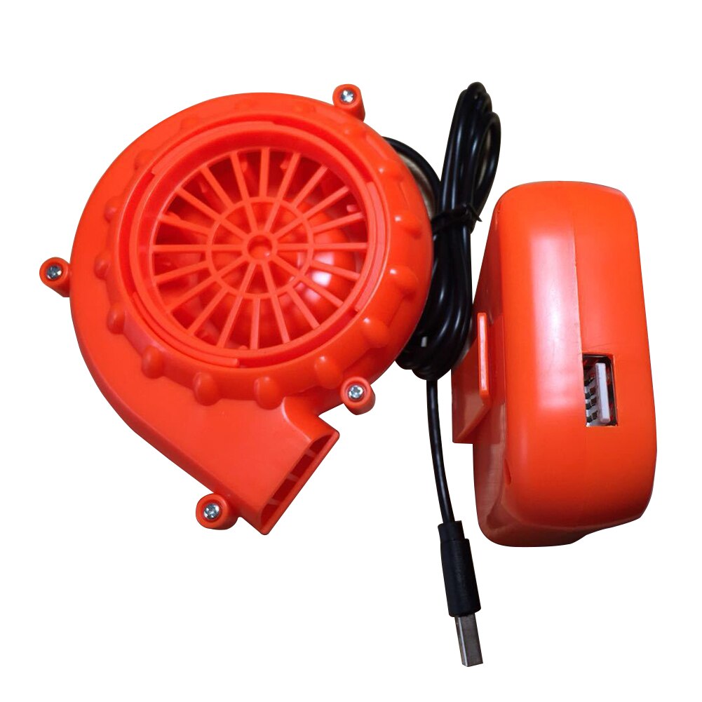 Dc 6V Draagbare Mini Elektrische Ventilator Air Blower Voor Pop Mascotte Hoofd Gas Modus Cartoon Kostuums Opblaasbare Energiek Oranje blower