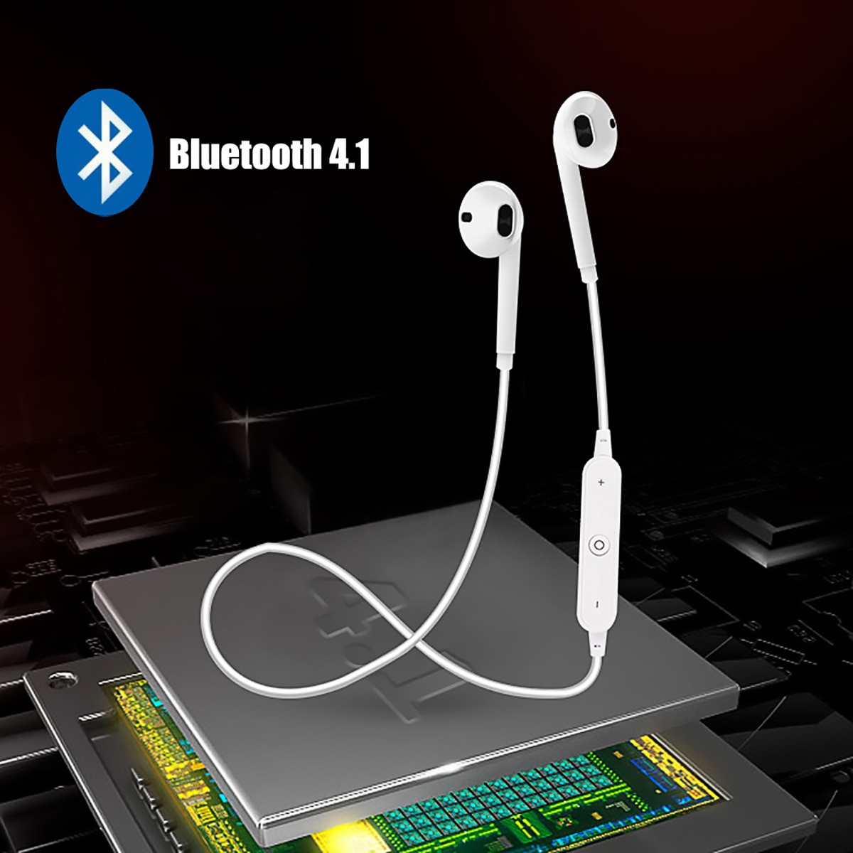 Trådløse bluetooth høretelefoner til iphone xs samsung 9 støjreducerende headset halsbånd life sport stereo in-ear med mikrofon