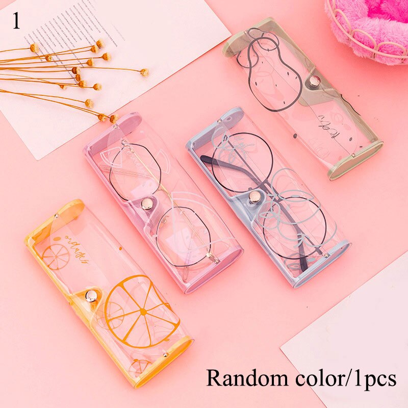 Estuche transparente de PVC con dibujos de Cactus para gafas de mujer, estuche de protección, accesorios para gafas, 1 unidad: 1