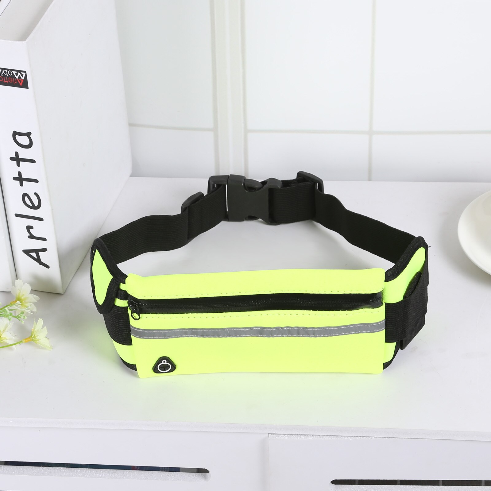 Adjustable Casual Waist Packs Running Waist Bag Canvas Sports Outdoor Phone Holder Belt Bag Fitness Sport Accessories Unisex: Green