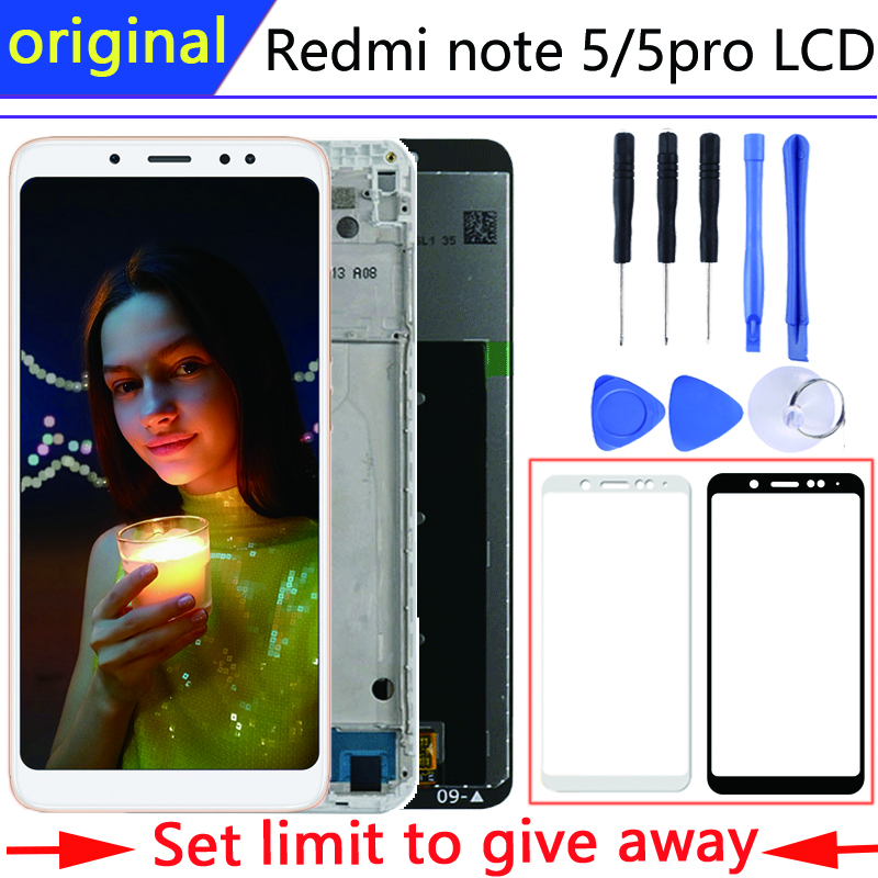Original pantalla xiaomi redmi note 5 skærm i mobiltelefon lcd'er med ramme redmi note 5 pro lcd reparationsdele
