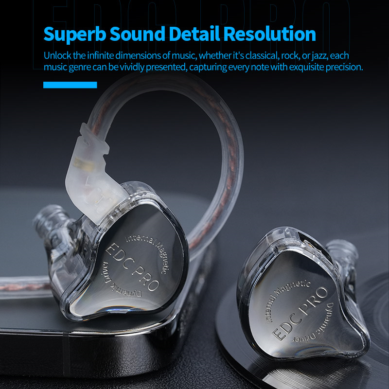 KZ EDC Pro Kabelgebundene Kopfhörer HiFi Stereo Bass Musik Sport Kopfhörer In-Ear-Monitor Bühne Live Metall Ohrhörer Gaming Headset PK EDX