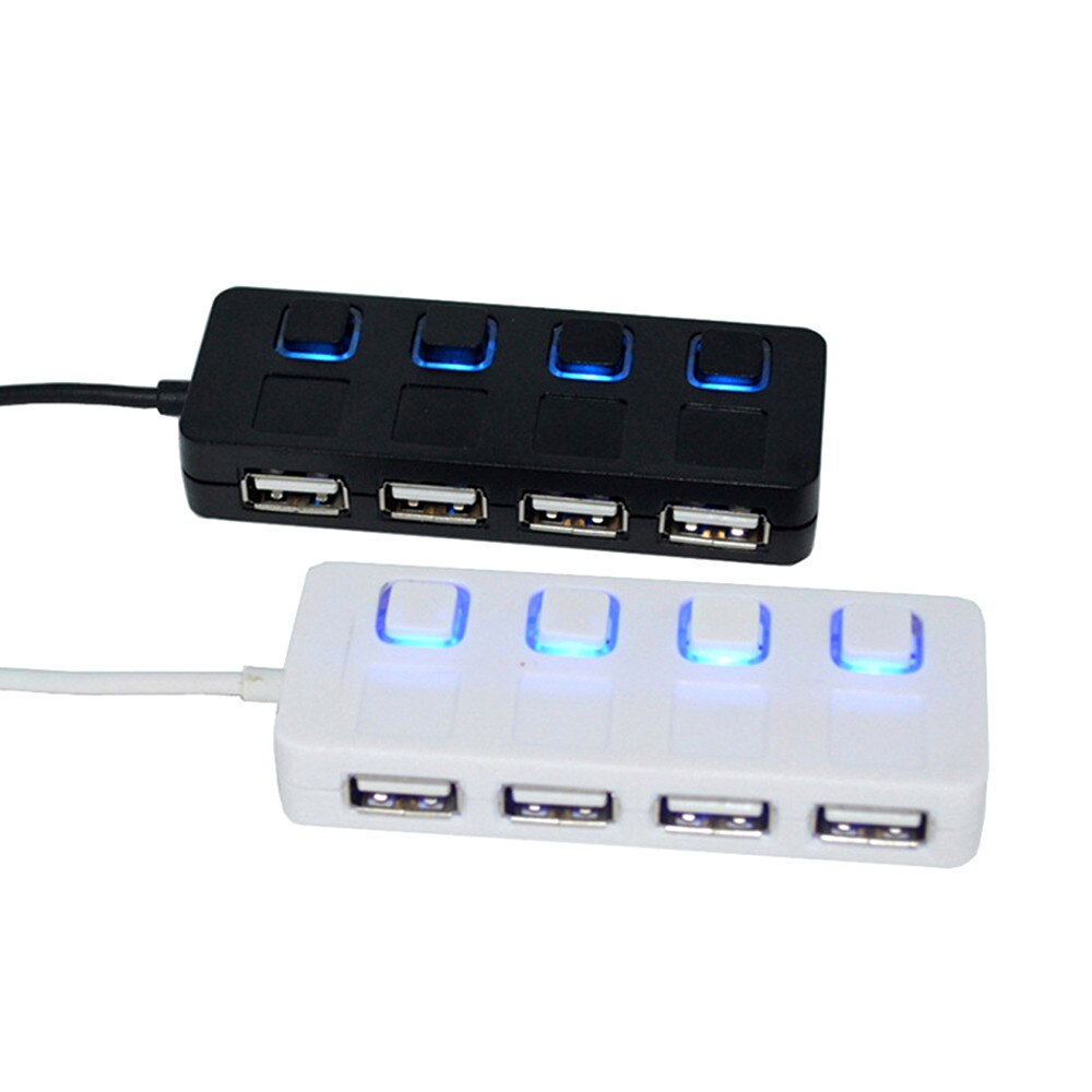Computer Peripherals USB Hub 4Port USB 2.0 with ON/OFF LED Switch Compact Usb Muti Hub Adapter Expansion Splitter