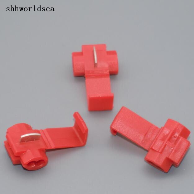 shhworldsea 50PCS Red Scotch Lock Quick Splice 22-18 AWG Wire Connector