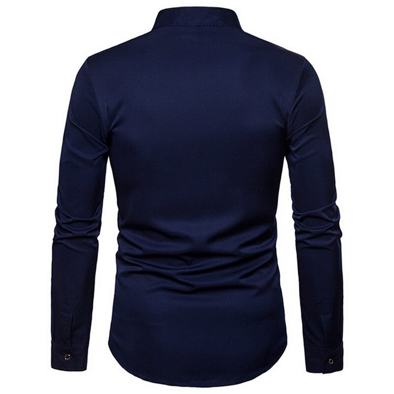 CYSINCOS hommes chemises formelles à manches longues Chemise hommes discothèque scène Chemise Homme brillant métallicl chemises de grande taille 2XL
