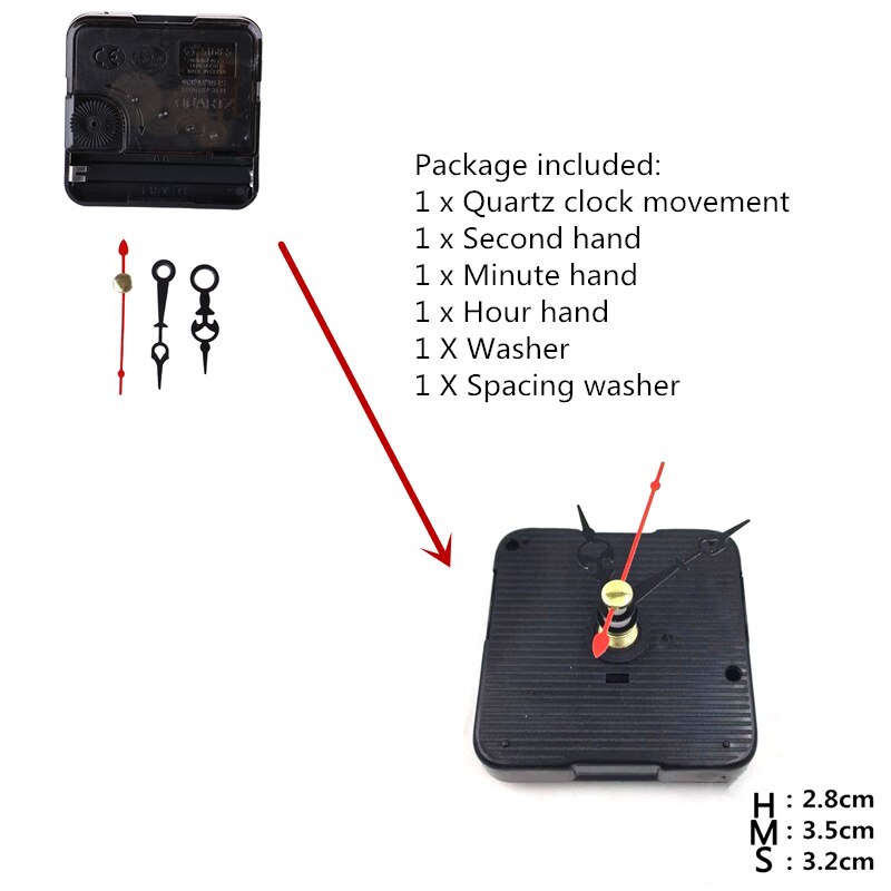 Diy quartz horloge stille wandklok uurwerk quartz reparatie uurwerk klokmechanisme onderdelen met naalden 1 set: G