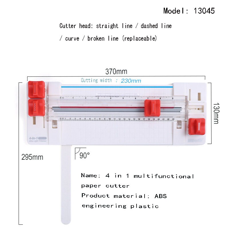 Fromthenon A34 Photo Quiet Book Manual Paper Cutter Paper Cutter DIY Dotted Line Straight Wave Creasing Paper Cutter Machines: 13045 white