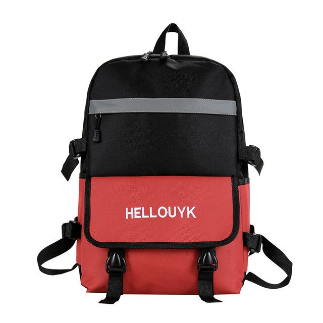 Canvas laptoprugzak ,16 inch schooltas voor tieners, grote reistas met reflecterende strip: Rood