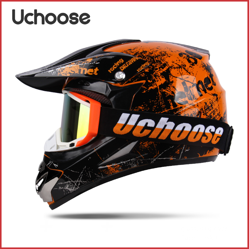 Goggle UCHOOSE Motorcycle Helmet Motocross Off Road Helm Children Off-road Casque Capacete De Motocicleta