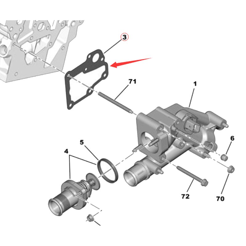Engine Water Outlet Chamber Gasket 134078 for Peugeot 307 308 508 407 Citroen C4 C5 1.8 2.0 Engine Thermostat Gasket