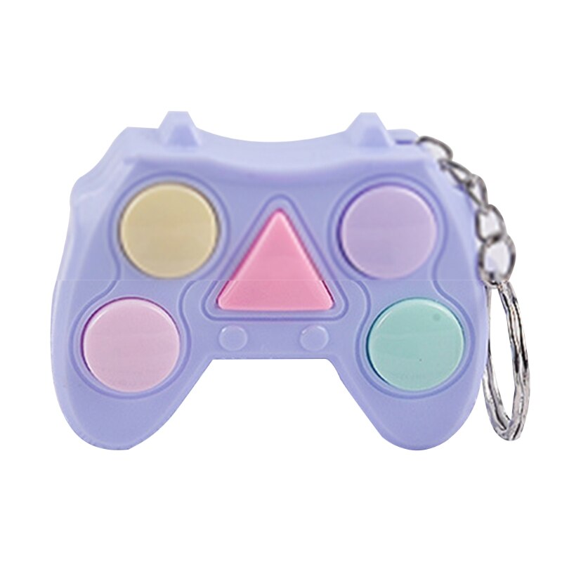 1Pc Volwassenen Kids Stress Relief Speelgoed Draagbare Kleurrijke Gamepad Vorm Geheugen Doolhof Kubus Gadget Sleutelhanger Educatief Doorbraak Game: light blue