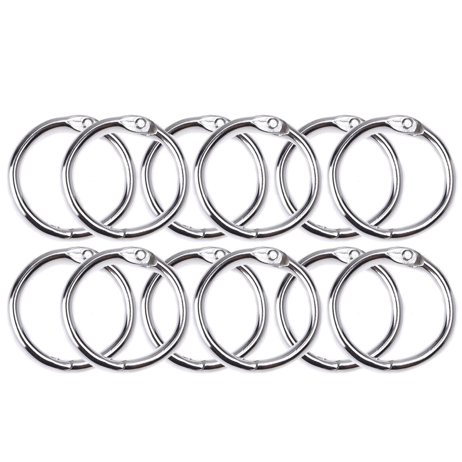 100PCS 25mm Diameter Metal Loose Leaf Ring Binder Binding Ring Clip Album Scrapbook Craft Photo Split Rings Scrapbooking Tool